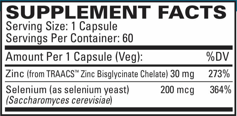 Zinc plue Selenium supplement facts