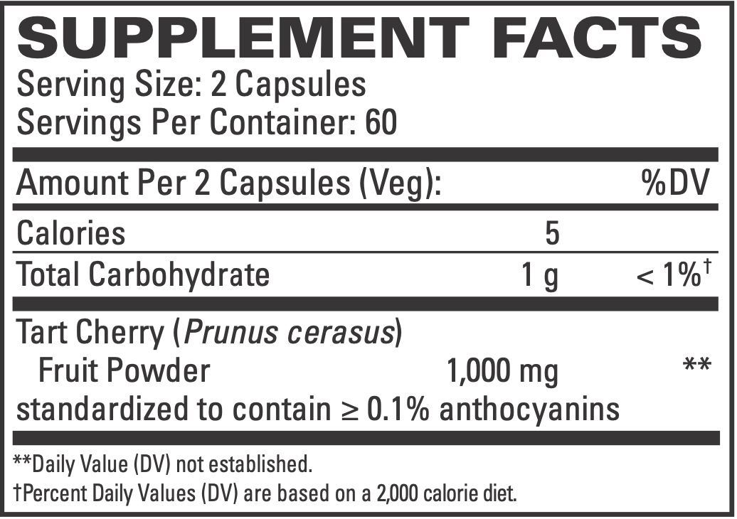Tart Cherry supplement facts