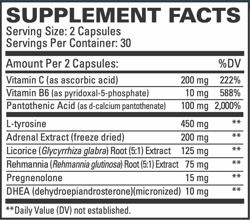 Adrenaplex supplement facts