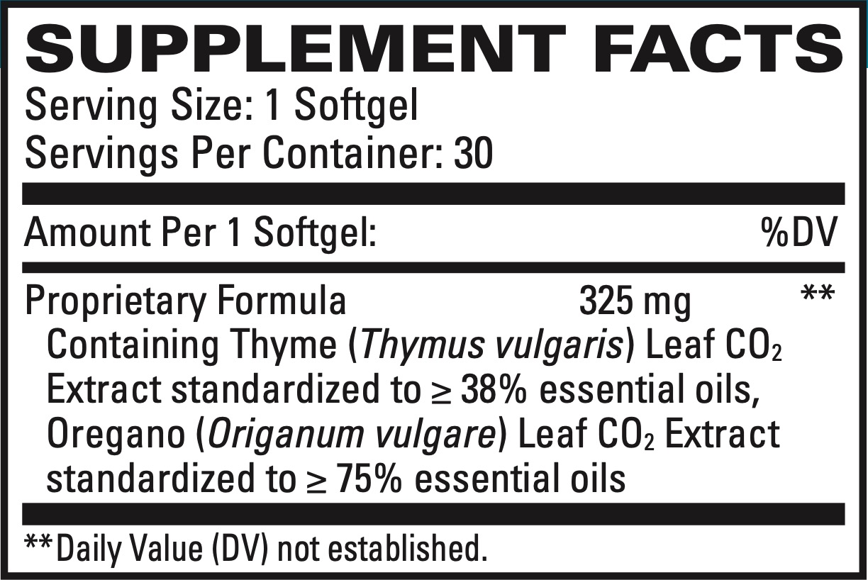 Thyme plus Oregano supplement facts